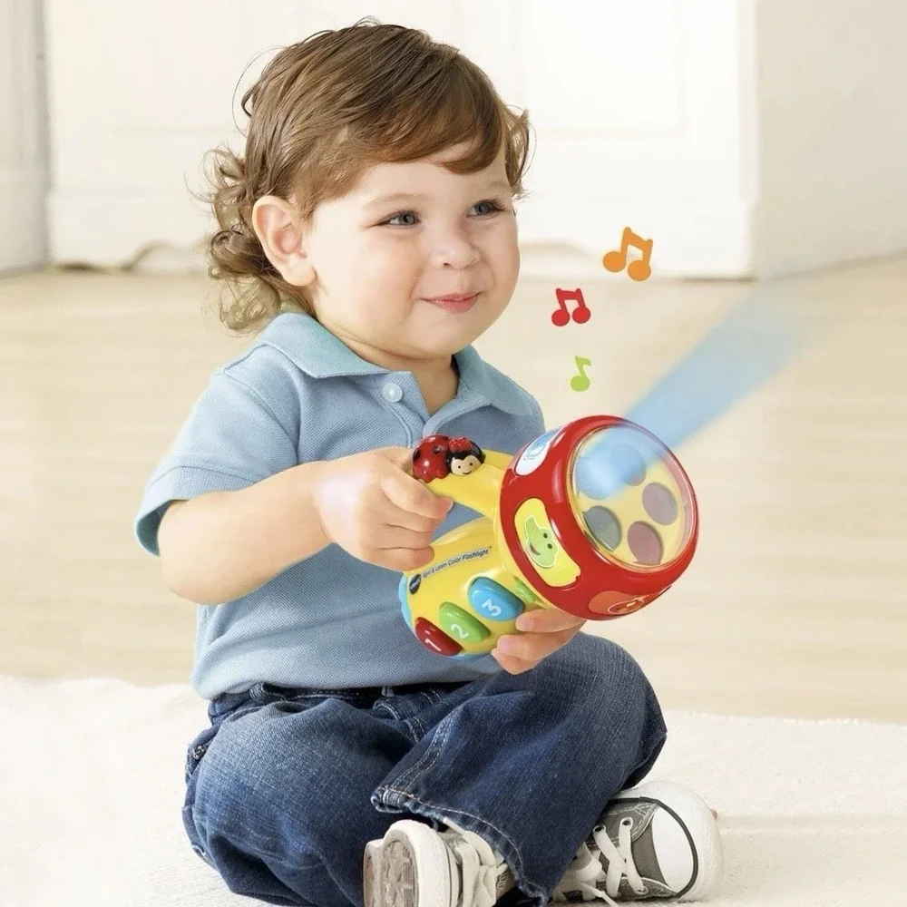 VTech Spin and Learn Color Flashlight Yellow Toddler Teaches Colors Counting NEW